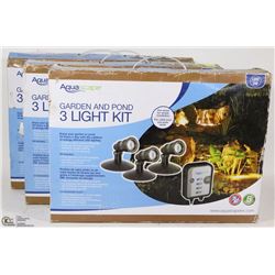 LOT OF 3 AQUASAFE GARDEN POND 3 LIGHT KITS
