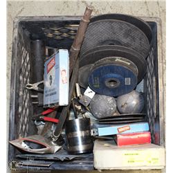 CRATE OF ABRASIVES AND RAW MATERIAL INCL VARIOUS