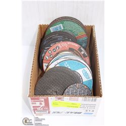 BOX OF ASSORTED GRINDING AND CUT-OFF WHEELS