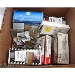 BOX OF ASST. BRAD NAILS AND STAPLES