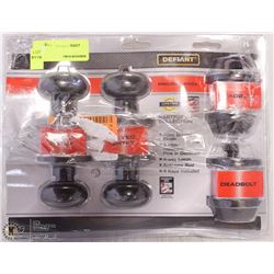 DEFIANT 2 KEYED ENTRY DOORKNOBS AND 2 DEADBOLTS