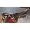 Image 1 : BOX WITH BOTTLE JACK, MISC SAWS AND SPARE BLADES