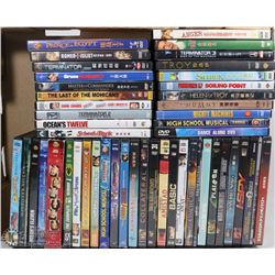 BOX OF 50 ASSORTED DVD'S