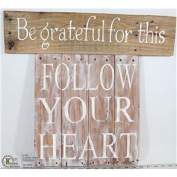 2 WOODEN HOME DECOR SIGNS