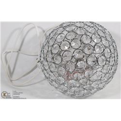 223) SIDE TABLE CRYSTAL LAMP. NEW. WORKS.