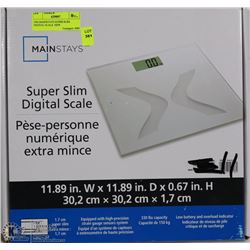 190) MAINSTAYS SUPER SLIM DIGITAL SCALE. NEW
