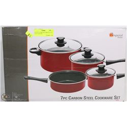 IMPERIAL HOME 7PC CARBON STEEL COOKWARE SET