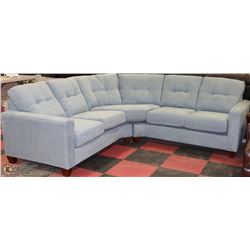 NEW AQUA BLUE FABRIC SECTIONAL