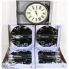 Image 1 : 200) FLAT OF WALL CLOCKS. TOTAL 5.
