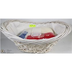 229) MAINSTAYS WILLOW AND FLEX WOOD BASKET