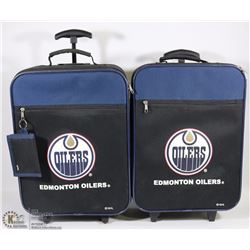 PAI R OF OILERS TRAVEL BAGS