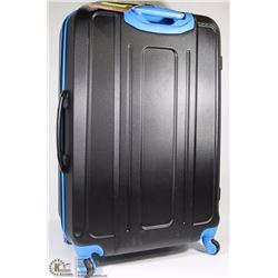 OLYMPIA APACHE II ,BLACK& BLUE WHEELED SUITCASE