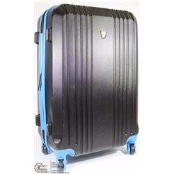 OLYMPIA APACHE II BLACK&BLUE WHEELED SUITCASE,25"