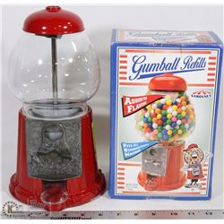 COIN OP GUMBALL MACHINE WITH GUMBALL REFILL