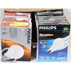 LOT OF 40 ASSORTED 60W AND 100W LIGHTBULBS
