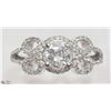 Image 1 : #2) 14K WHITE GOLD AND DIAMOND RING  WITH COA