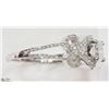 Image 3 : #2) 14K WHITE GOLD AND DIAMOND RING  WITH COA