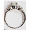 Image 4 : #2) 14K WHITE GOLD AND DIAMOND RING  WITH COA