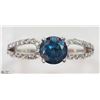 Image 1 : #3) 14KT WHITE GOLD BLUE DIAMOND RING WITH COA
