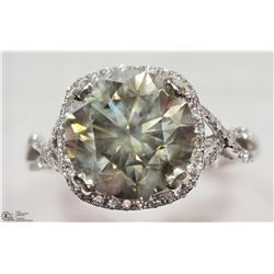 #6) 14KT WHITE GOLD AND DIAMOND RING WITH COA