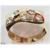 Image 2 : #8)14K YELLOW GOLD &DIAMOND GYPSY SET RING W/COA