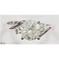 #9) 14K WHITE GOLD AND DIAMOND RING WITH COA