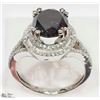 Image 2 : #10)14 WHITE GOLD AND BLACK DIAMOND RING WITH COA
