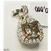 Image 2 : #12)14K YELLOW &WHITE GOLD DIAMOND PENDANT W/COA