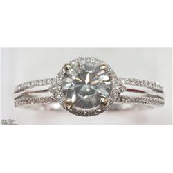 #13)14K WHITE GOLD AND DIAMOND RING WITH COA