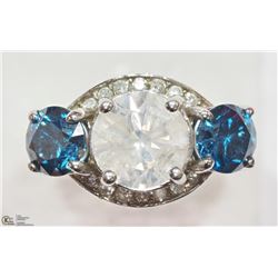 #15) 14K WHITE GOLD AND DIAMOND RING WITH COA