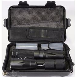 NEW PAIR OF TACTICAL FLASHLIGHTS WITH PLASTIC