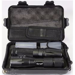 NEW PAIR OF TACTICAL FLASHLIGHTS WITH PLASTIC