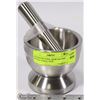 Image 1 : STAINLESS STEEL MORTAR AND PESTLE 4 INCH  NEW