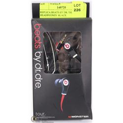 REPLICA BEATS BY DR. DRE IN EAR HEADPHONES  BLACK