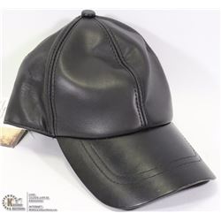 #3-GLOVANNI NAVARRE GENUINE BLACK LEATHER CAP