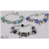 Image 1 : #6-3 ASSORTED COLOR PANDORA STYLE BRACELETS