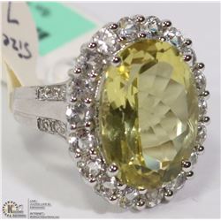 #1 -GENUINE QUARTZ YELLOW TOPAZ STERLING SILVER