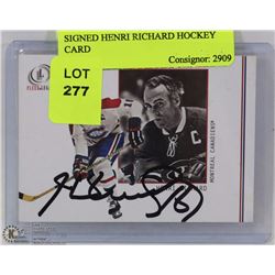 SIGNED HENRI RICHARD HOCKEY CARD