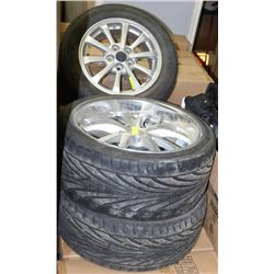 3 ASSORTED TIRES WITH RIMS-POLICE SEIZURE