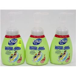 THREE 221ML BOTTLES OF DIAL FOAMIING HANDWASH FOR