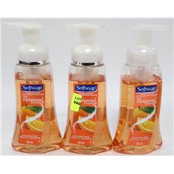 THREE 236ML BOTTLES SOFT SOAP FOAMING HANDWASH