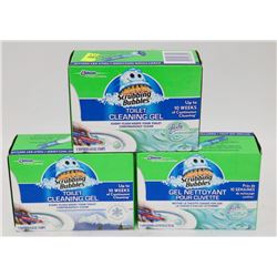 THREE BOXES OF SCRUBBING BUBBLES TOILET CLEANING