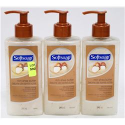 THREE 295ML BOTTLES OF SOFT SOAP RICH SHEA BUTTER