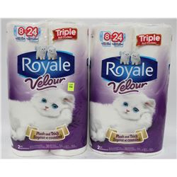 PK OF 8 ROYALE TRIPLE ROLL TOILET PAPER X2
