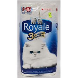 PK OF 8 ROYALE OR PUREX  DOUBLE ROLL TOILET PAPER