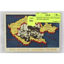 GERMAN NAZI POST CARD SHOWING HITLER'S GERMANY