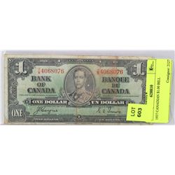 1937 CANADIAN $1.00 BILL