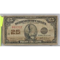 1923 CANADIAN SHINPLASTER