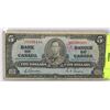 Image 1 : 1937 CANADIAN $5.00 BILL