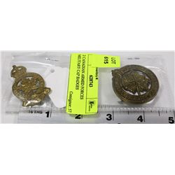 2 CANADIAN ARMED FORCES MILITARY CAP BADGES